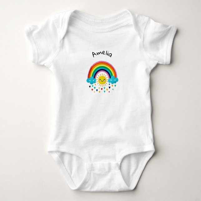 Little Colorful Sol Rainbow T Shirt (Framsida)