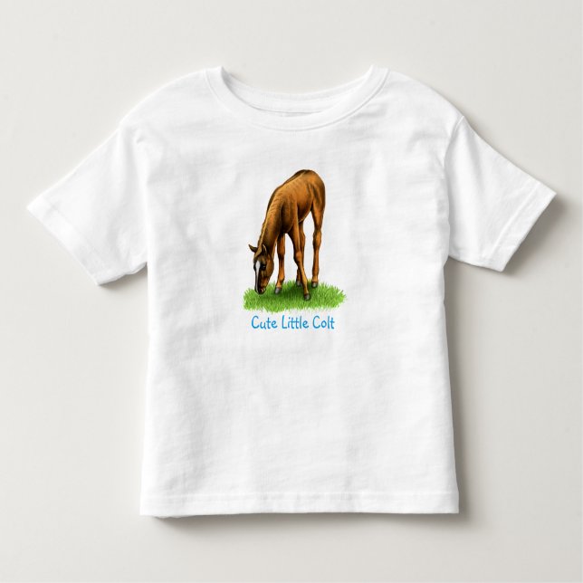 Little Colt Foal Horse Baby Shirt T (Framsida)