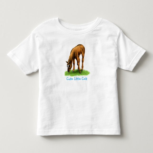 Little Colt Foal Horse Baby Shirt T Shirt (Framsida)