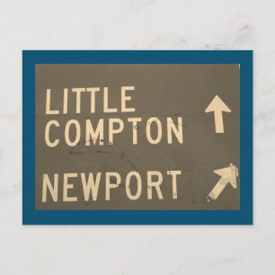 Little Compton, Newport, RI Vintage skylt Vykort