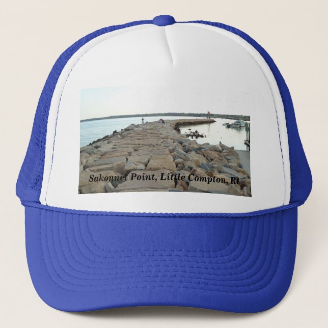 Little Compton, RI - Sakonnet Point-brytvatten Truckerkeps (Framsida)