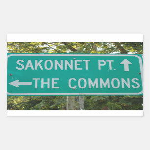 Little Compton, RI - Sakonnet Pt. och Commons Rektangulärt Klistermärke