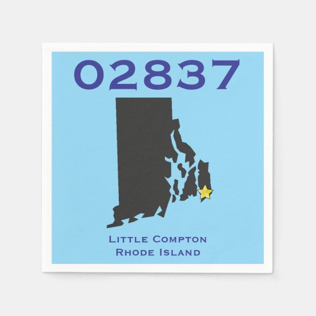 Little Compton, RI Zip Code - 02837 - Sakonnet, LC Pappersservett (Framsidan)