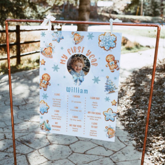 Little cookie  boy 1st birthday photo Milestone Poster (Skapare uppladdad)