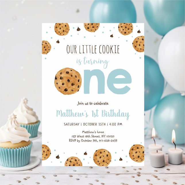 Little Cookie Boy First Birthday Inbjudningar (Skapare uppladdad)