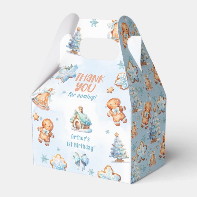 Little Cookie Boy Jul 1:a födelsedagen Tack Presentaskar (Framsidan Sidan)