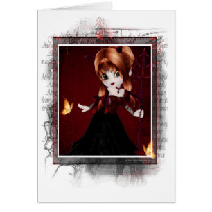 Little Cookie Djävulen Girl Design 3 Fantasy Card Hälsningskort