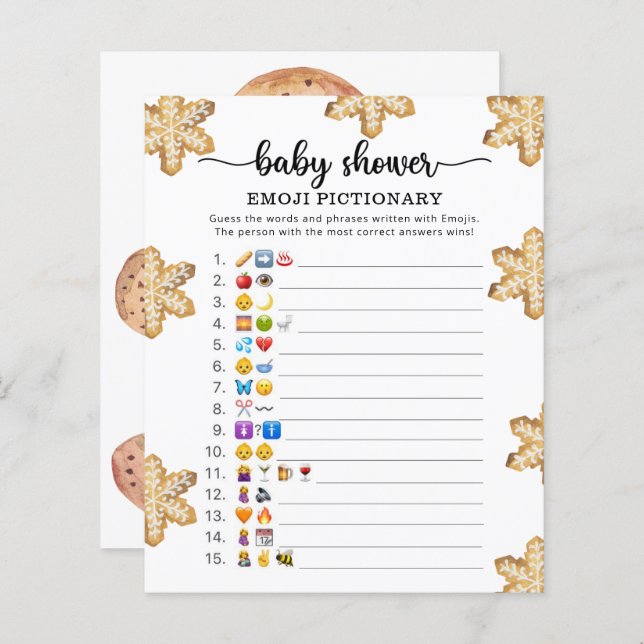 Little cookie - Emoji pictionary-spel (Fram/baksida)