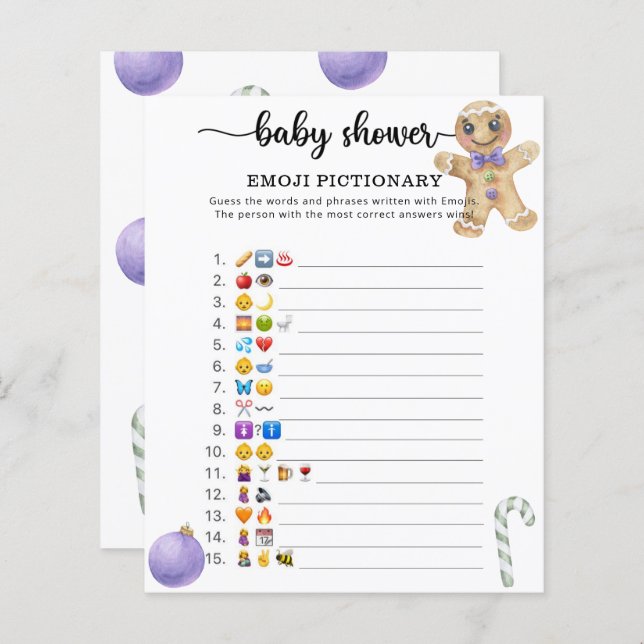 Little cookie man - Emoji pictionary-spel (Fram/baksida)