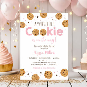 Little Cookie Rosa Girl Baby Shower Inbjudningar
