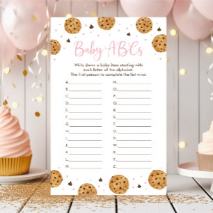 Little Cookie Rosa Girl Girl Baby ABCs Shower Game
