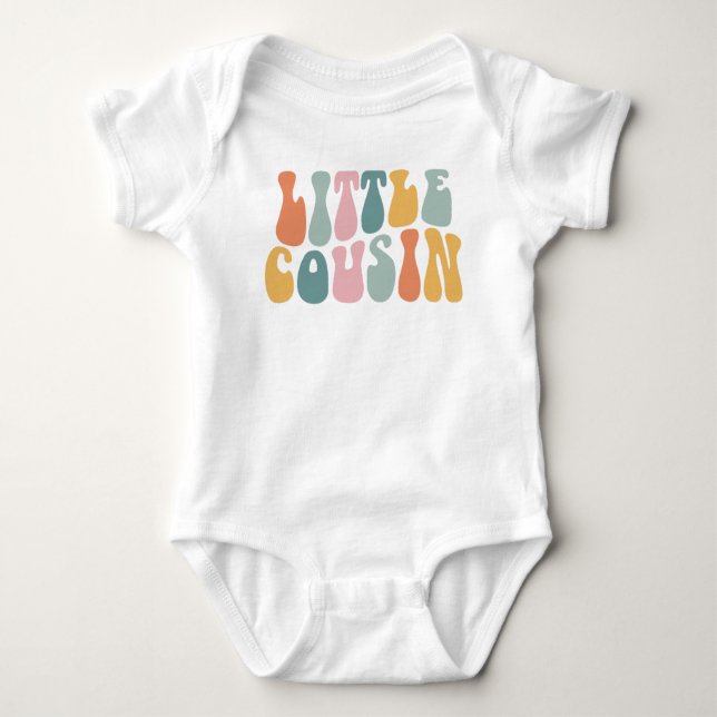 Little Cousin, Retro Kids, Matching Cousin T Shirt (Framsida)