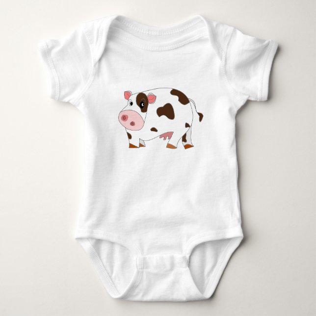 Little Cow Baby Bodydress Gift - Målning T-shirt (Framsida)