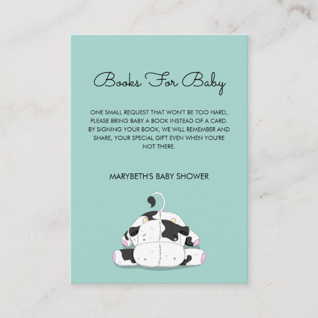 Little Cow Baby Shower ger ett Bok-begärandekort Tilläggskort (Framsida)
