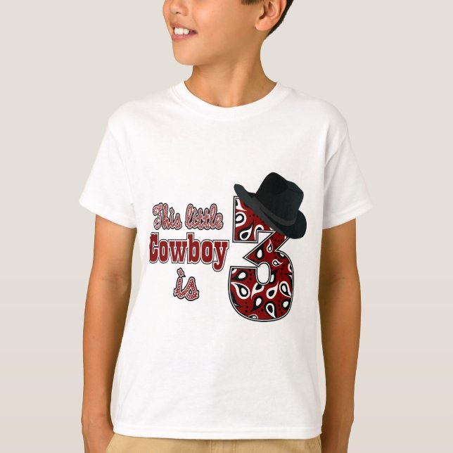 Little Cowboy 3:e födelsedagen Tee Shirt (Framsida)