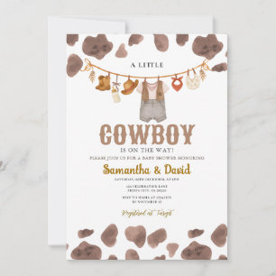 Little Cowboy är på Way Cow Mönster Inbjudningar