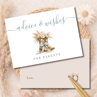 Little Cowboy Baby Shower Advice Wishes Parents Tack Kort