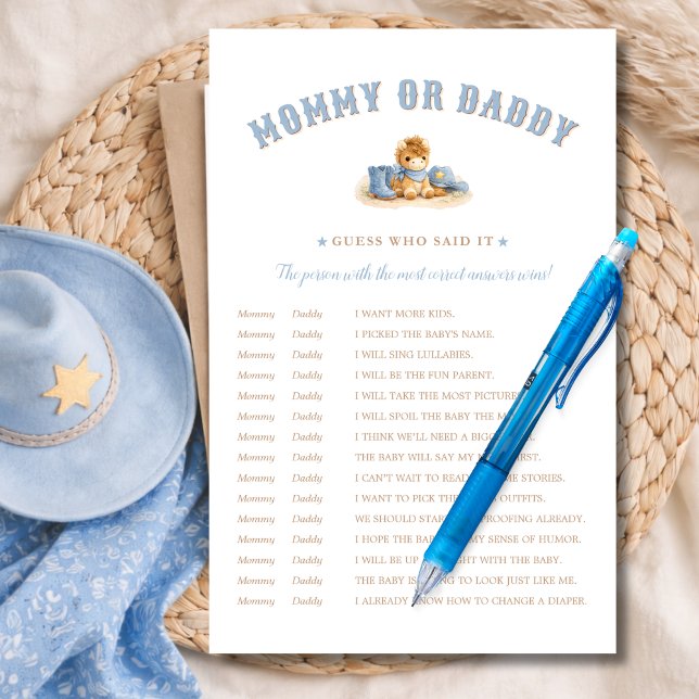 Little Cowboy Baby Shower Game Guess Who Said It (Skapare uppladdad)