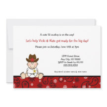 Little Cowboy Baby Shower Inbjudan