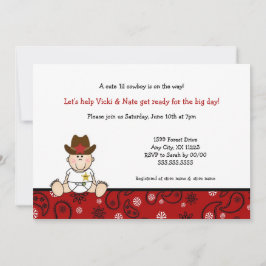 Little Cowboy Baby Shower Inbjudan