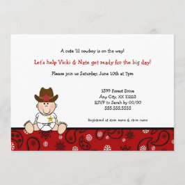 Little Cowboy Baby Shower Inbjudan