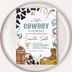 Little Cowboy Baby Shower Inbjudningar
