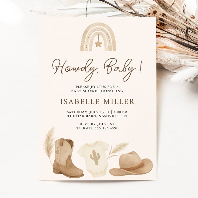 Little Cowboy Baby Shower Inbjudningar (Little Cowboy Baby Shower Invitation)