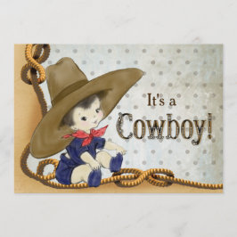 Little Cowboy Baby Shower Inbjudningar