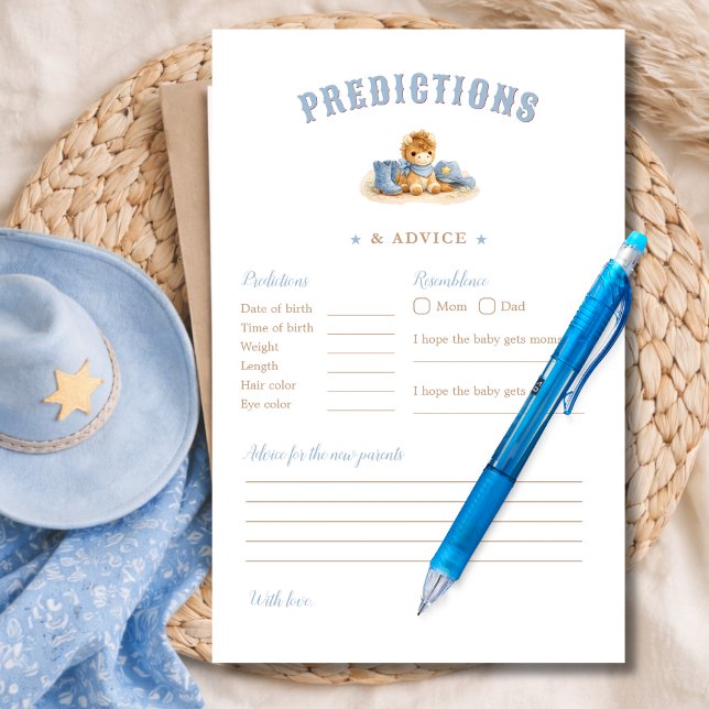 Little Cowboy Baby Shower Prediction & Advice Game (Skapare uppladdad)
