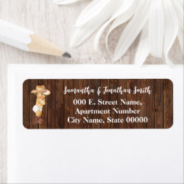 Little Cowboy Baby Shower Returadress Etikett