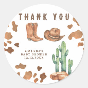 Little Cowboy Baby Shower Tack. Runt Klistermärke