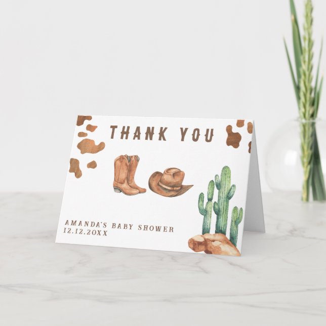 Little Cowboy Baby Shower Tack. Tack Kort (Framsida)