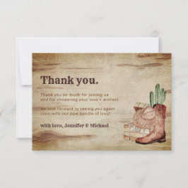 Little Cowboy Baby Shower Thank You Tack Kort
