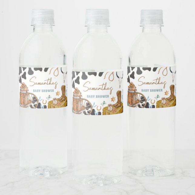 Little Cowboy Baby Shower Vattenflaskor Etikett (Flaskor)