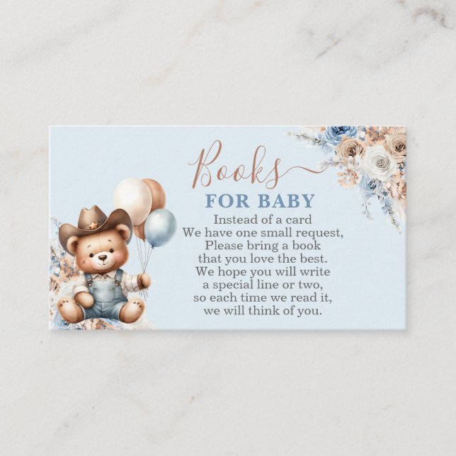 Little Cowboy Bokar för Pojke Card Tilläggskort (Framsida)