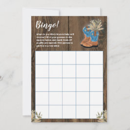 Little Cowboy Bootie Baby Shower Bingo Game