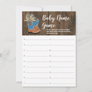 Little Cowboy Bootie Baby Shower Namn Game