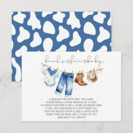 Little Cowboy Boy Baby Shower Bok-begäran Tilläggskort