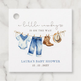 Little Cowboy Boy Baby Shower Gåvor Etiketter