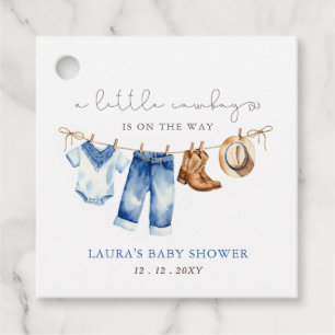 Little Cowboy Boy Baby Shower Gåvor Etiketter