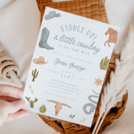 Little Cowboy Boy Baby Shower Inbjudningar
