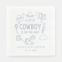 Little Cowboy Boy Baby Shower Pappersservett