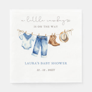 Little Cowboy Boy Baby Shower Pappersservett