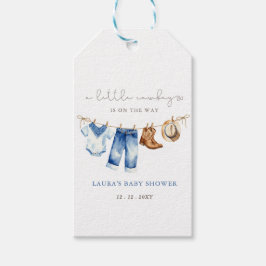 Little Cowboy Boy Baby Shower Presentetikett
