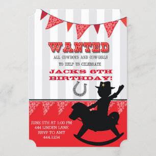 Little Cowboy Buckaroo Birthday Inbjudan