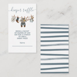 Little Cowboy clothesline Diaper Raffle Card Tilläggskort