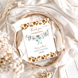 Little Cowboy Clothesline WildWest Boy Baby Shower Tack Kort