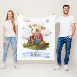 Little Cowboy Cute Bull Fleecefilt