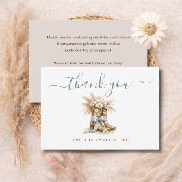 Little Cowboy Elegant Blue Bow Boy Baby Shower Tack Kort