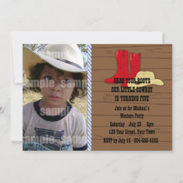 Little Cowboy-Födelsedagsfest Inbjudningar